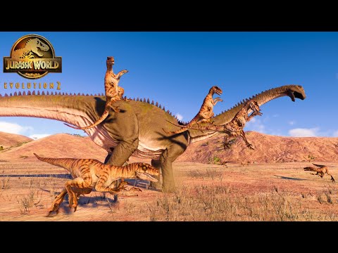 OVERPOWERED SAUROPODS  vs 25 Raptors Pack Hunting | JURASSIC WORLD EVOLUTION 2
