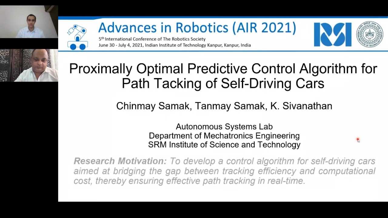 POP Control Algorithm for Path Tracking of Self Driving Cars | RSI AIR 2021
