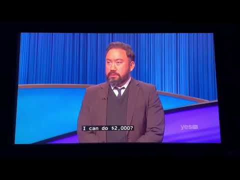 Double Jeopardy, Scott Plummer Day 2 - asking to wager $2,000 on the 3rd Daily Double (2/2/22)
