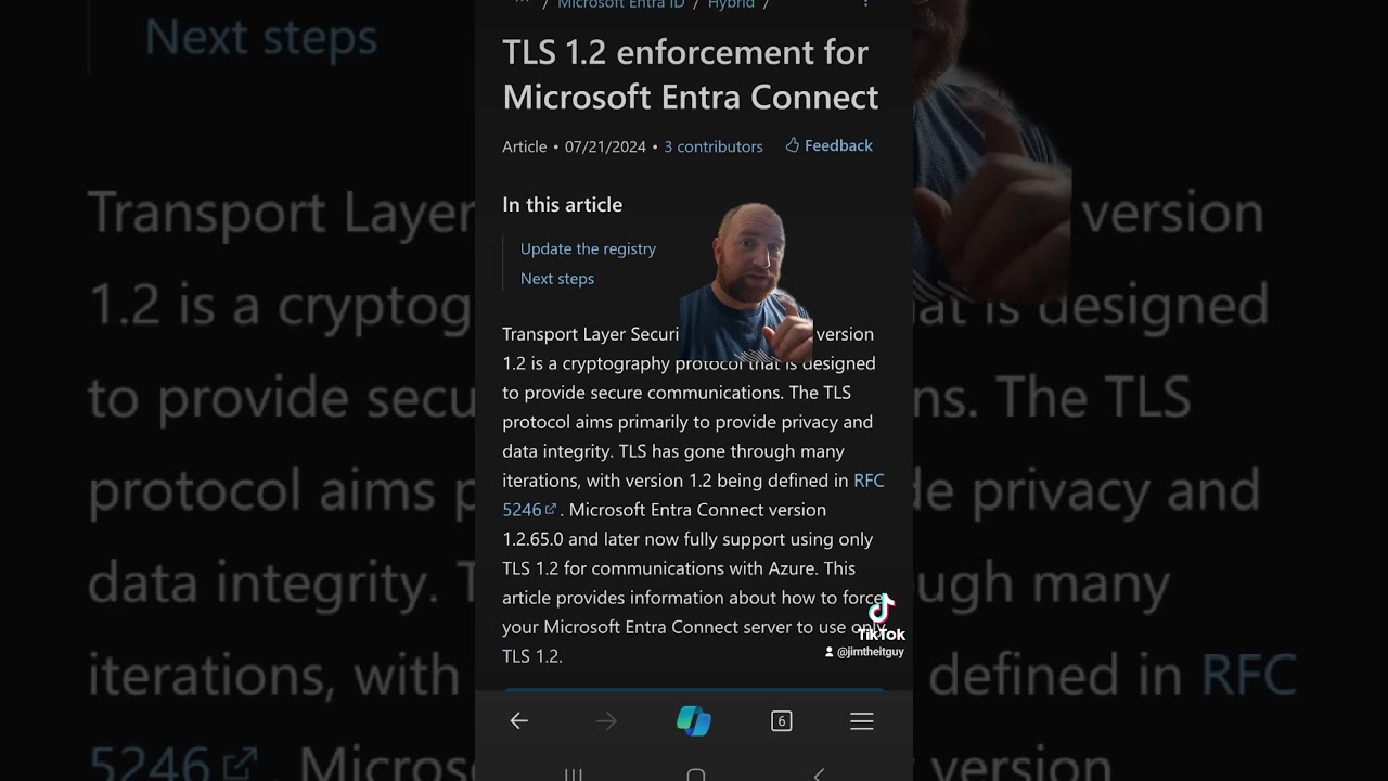Active Directory Sync to Entra ID TLS 1.2 Enforcement #tls #entraID #azure #activedirectory