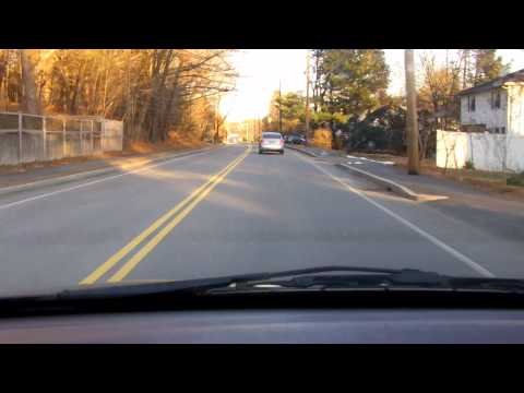 Driving through of Newton and Lexington to Woburn, Massachusetts
