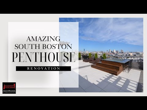 2,000 Sq Ft Penthouse Gut Remodel | South Boston Roof Deck with a Hot Tub