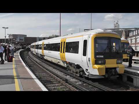 (HD) “Wrong liveried” 465906 departs the Old London Bridge - 20/6/12