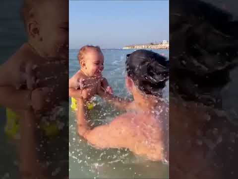 BABY LOUGHING In beach for enjoy #shorts #babyloughing
