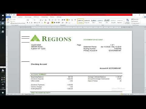 How to Edit Regions Bank Statement Template