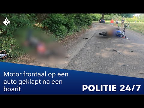 Motorrijder frontaal op een auto geklapt | POLITIE 24/7