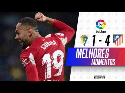 MATHEUS CUNHA DEIXA O DELE, E ATLÉTICO DE MADRID GOLEIA CÁDIZ POR LA LIGA | Melhores Momentos