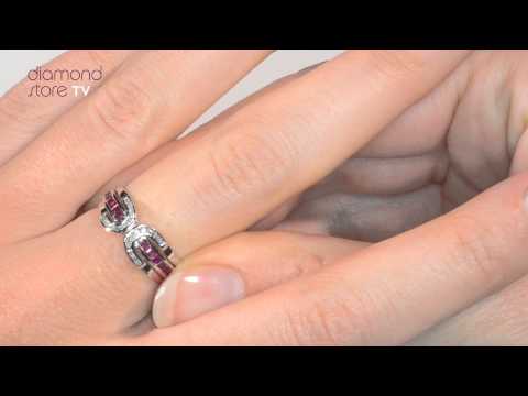 E4932 - Ruby 0.33ct And Diamond 9K White Gold Ring