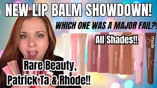 RARE BEAUTY LIP BALM vs. PATRICK TA LIP BALM vs. RHODE LIP BALM SHOWDOWN! Lip Balm Review!!!