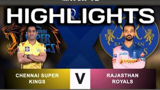 RR VS CSK || HIGHLIGHTS || Match-12 on 19-april-2021