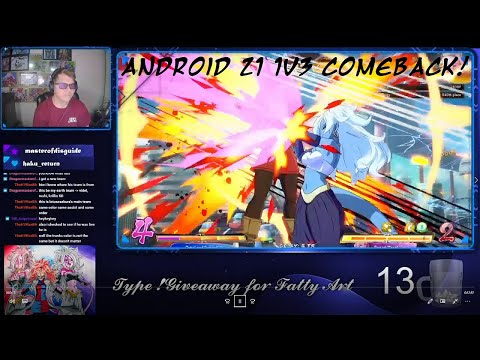 [PC] DBFZ - Roshi, GT Goku, Android 21 VS Bardock, Android 18, Trunks - 21 1v3 sparkless comeback