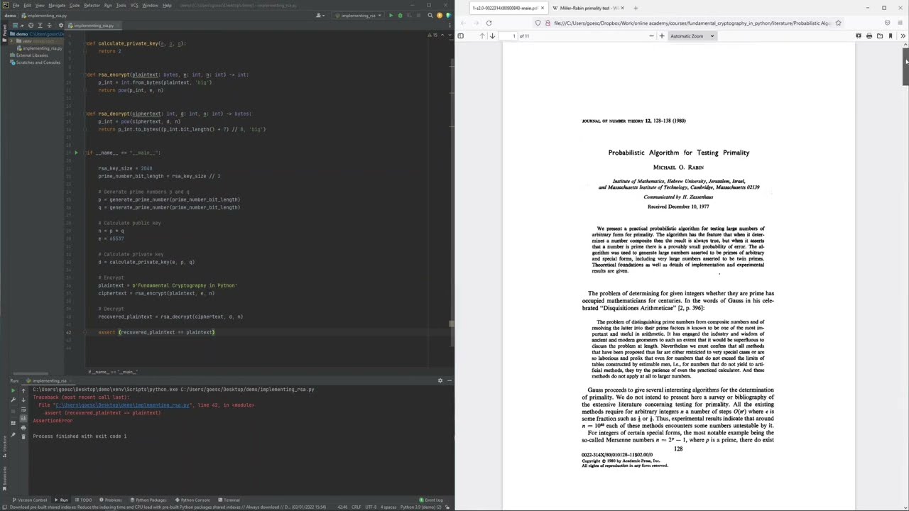 Cryptography with Python 17: Implementing RSA in Python #2