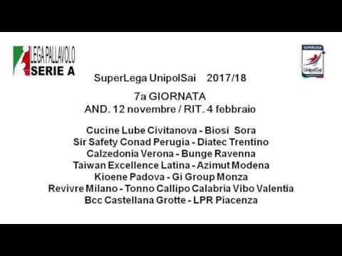 Superlega A1 2017/18: Il calendario