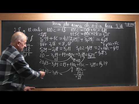 1/4 1612 Clasa 2 Probleme din tema pt. acasa a Annei - nepotica din SUA Operatii cu dolari si centi