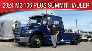 A preview image of the linked video showcasing 2024 Freightliner M2 106 Plus Summit Hauler