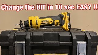 How to remove and install Bit in DEWALT drywall cutout tool THE EASY WAY !