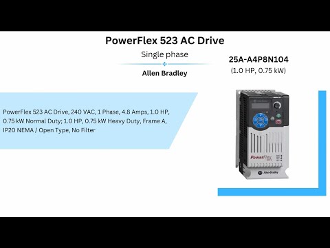 25A-A4P8N104 PowerFlex 523 AC Drive Allen Bradley, for Industrial 