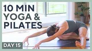 DAY 15 💚 10 min Morning Yoga & Pilates - HIPS & GLUTES - Yogalates Challenge
