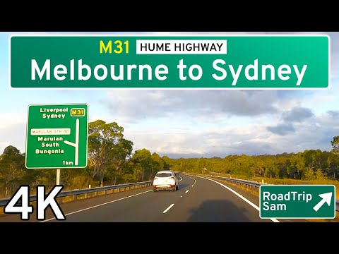 Drive from Melbourne to Sydney via Canberra - Australia - Relaxing Music / Hyperlapse