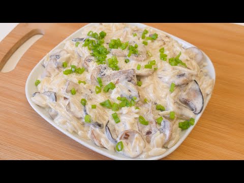 Super creamy mushroom orzo