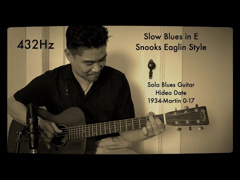Slow Blues In E Snooks Eaglin Style Solo Blues Guitar Hideo Date A=432Hz 1934 Martin 0-17