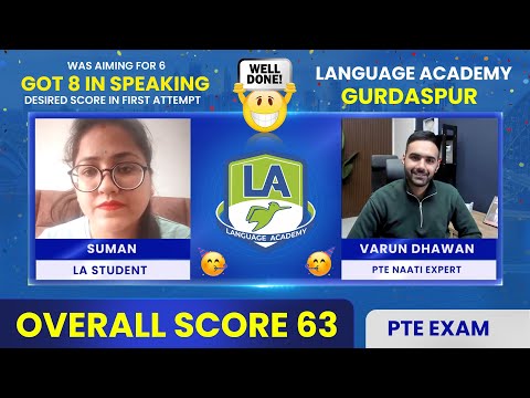 Suman scored 6.5 Each with 8 in Speaking | First Attempt | LA Language Academy Gurdaspur PTE IELTS