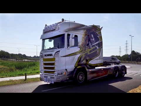 Truckstar Festival Assen 2018 with New Scania Longline, V8 open pipes