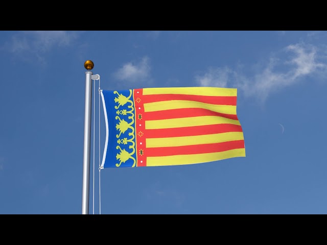 Vídeo relacionado con Bandera grande de Valencia, 150 x 90 cm, para balcón, con 4 ojales y 4 lazos para cables