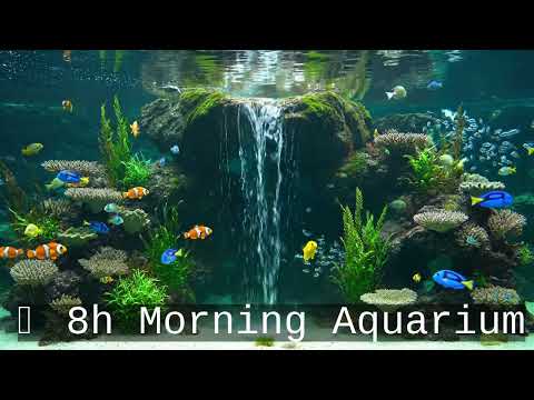 Cinematic Aquarium with Waterfall & Tropical Fish – 8 Hours of 2K Visual ASMR