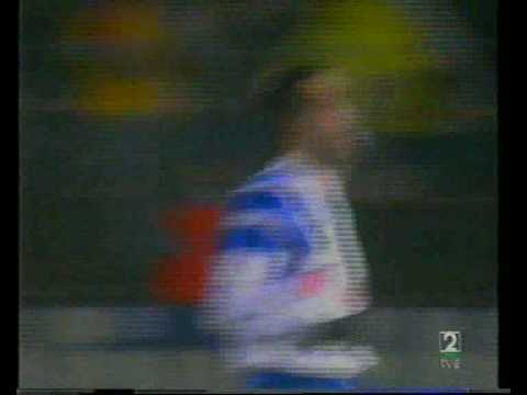 Real Zaragoza.Golazo de Poyet en UEFA contra el Frem de Copenhage