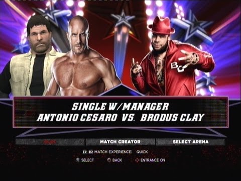 WWE'13 Antonio Cesaro vs Brodus Clay full match!