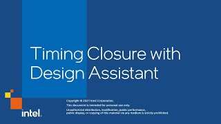 Timing Closure with Design Assistant