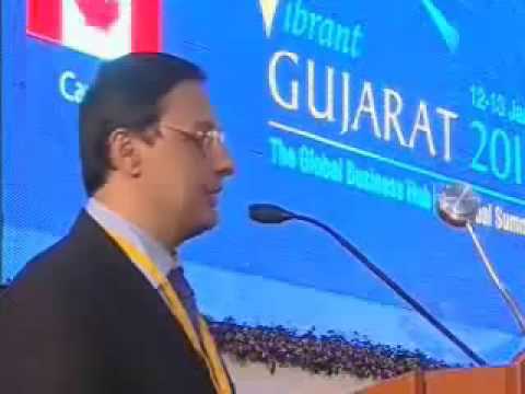 Mr Prasoon Mukherjee (Chairman USEL), adressing Vibrant Gujrat 2011 - Inauguration Function