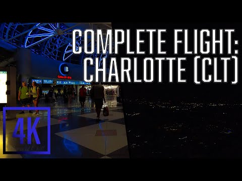 COMPLETE Night Airport & Flight Ambience | Charlotte Douglas International (CLT) | Takeoff & Landing