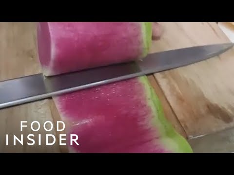 Chef Cuts Vegetables Into Beautiful, Thin Slices