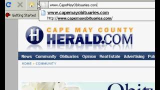 Cape May County Herald Obituary Tutorial