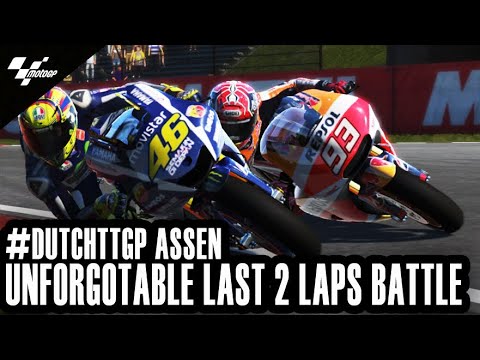 MotoGP Assen - Unforgotable Last 2 Laps Battle - Rossi vs Marquez - MotoGP 15 Gameplay