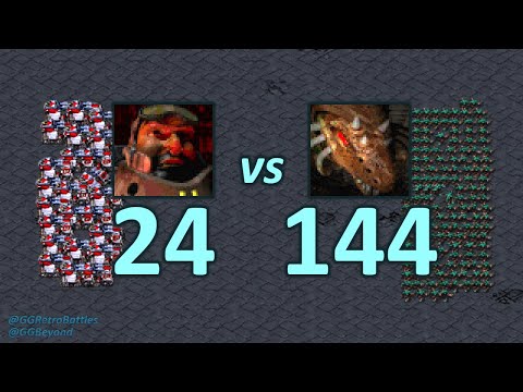 24 Siege Tanks vs 144 Zerglings - Same Mineral Cost - StarCraft Retro Battles