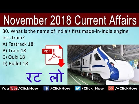 Important November 2018 Current Affairs Quiz Question & Answers | Test Your Knowledge | Click How