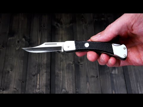 Puma Vintage Sergeant 230270 Satin Black German Back Lock Folding Knife For Sale