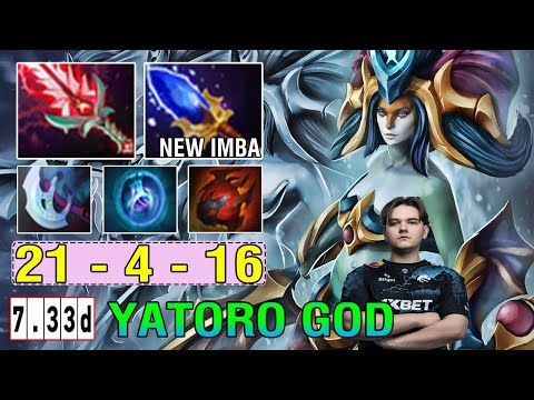 Yatoro God Show [Naga Siren] New Meta Build Aghanim's Scepter Imba 21Kills Unstopable Dota2 7.33D