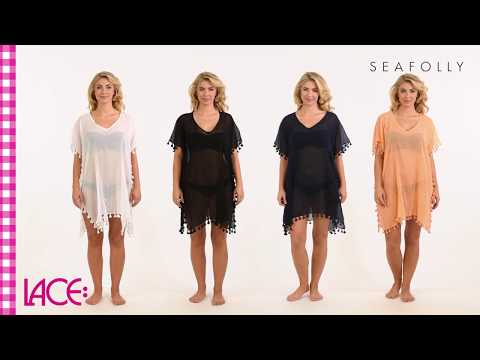 Seafolly - Amnesia - Beachwear - Kaftan - Tunika - Indigo - Neon Mango - White - Bikini | Lace.de