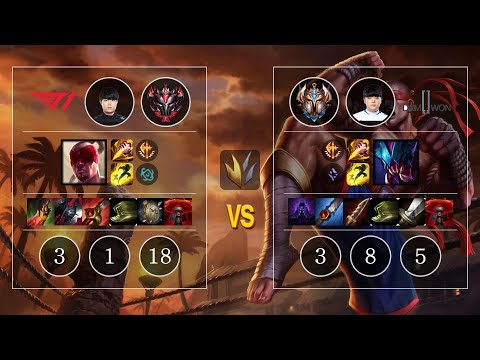 T1 Cuzz Lee Sin vs DWG Canyon Rek'Sai Jungle - KR Patch 10.12