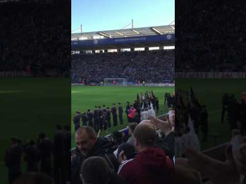 Helicopter delivers the match ball. Leicester vs Watford 2015
