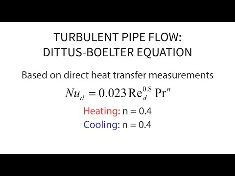 Heat Transfer L21 p5 - Turbulent Pipe Flow - Dittus-Boelter Equation