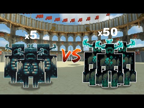 x5 Wardens vs x50 Sculk Catalyst Golems in Minecraft