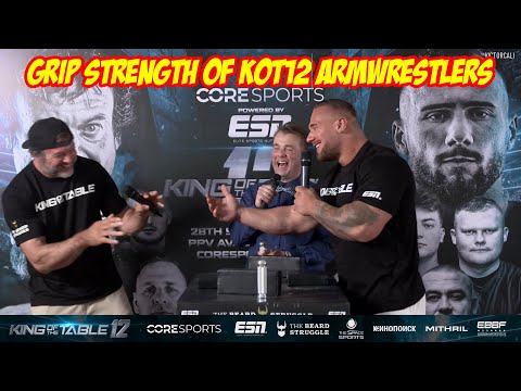 Grip strength of the armwrestlers at King of the Table 12