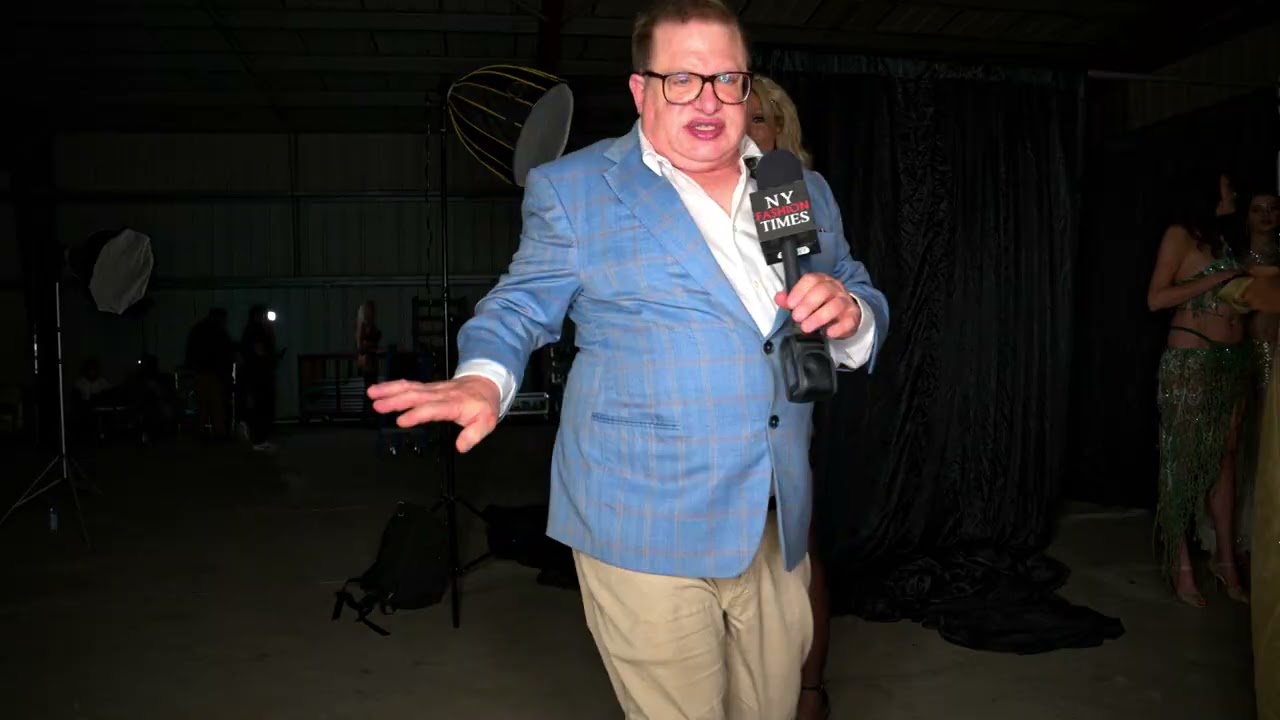 Model Katherine interviewed in Honey Birdette at Super Model Mgmt Coachella Fashion Show