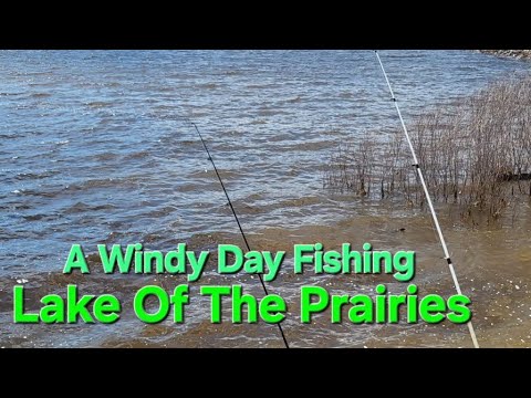 A Windy Day Fishing Lake Of The Prairies.