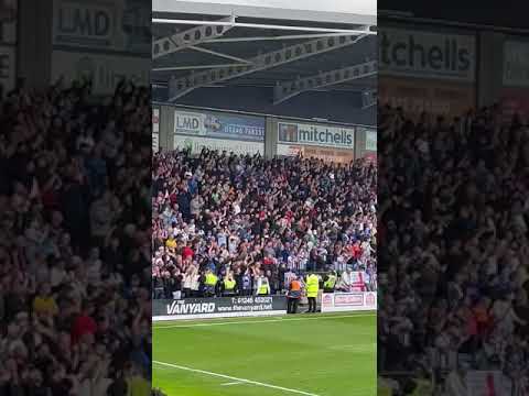 Hartlepool FC Fans singing loud and proud after taking an early lead against Chesterfield FC 2023